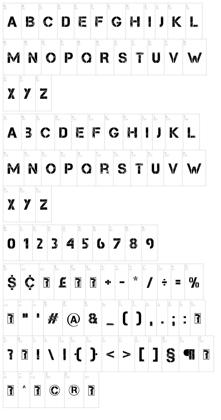 Capture it font map